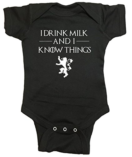 Image of NorthStarTees Game of Thrones Baby One Piece I Drink Milk Bodysuit (0M-Newborn, Black)