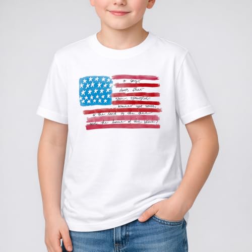 Image of Boys Constitution Day 250 Anniversary USA Shirt Independence Shirt 3-8T | for Kids Boys Girls Toddlers 3T-8T, 4th of July Dinos Flag Patriotic Tee, Independence Day
