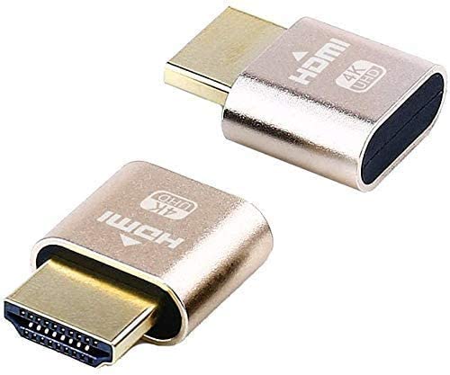 1Goal 2 Pack HDMI Dummy Plug, 4K Headless Ghost Display Emulator Compatible with Windows Mac OSX Linux Support 4kx2k 1080x2160 for Computer Desktop