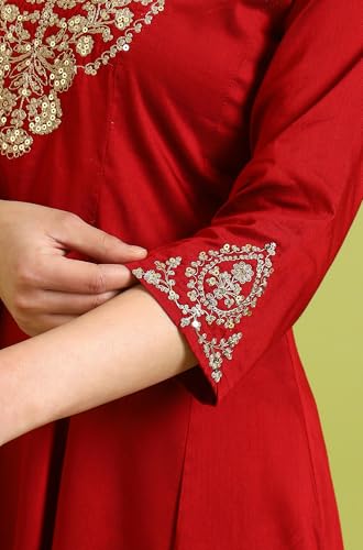 Image of W for Woman Zari Embroidered Anarkali Kurta