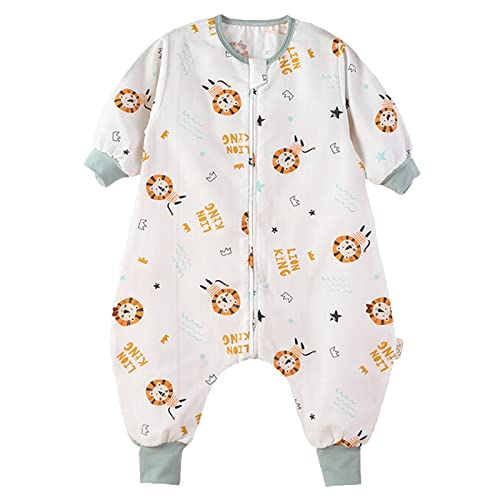 Saco de Dormir con Piernas Bebe Mangas Largas Algodón Verano Mameluco Pijama con Pies Niño Niña Unisex Ropa de Sacos de Dormir para Bebés