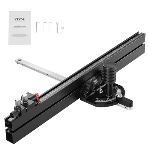 VEVOR Precision Miter Gauge, Standard Slot 3/4'' x 3/8'', Aluminum Alloy Table Saw Miter Gauge with...