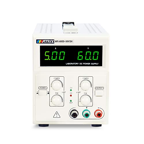 Image of Variable Linear DC Power Supply 60V 5A Adjustable Switching Regulated Low Ripple Bench Linear Power Supply with Alligator Leads, Voltage /Current pre-Setting, Output Off Function MATRIX MPS-6005D+