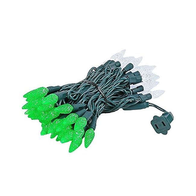 Novelty Lights 24FT 70 LED C6 LED Christmas String Lights, Outdoor Christmas Tree Commercial Grade LED String Lights, Permanent Christmas Lights Outdoor Tree Decorations Outdoor (Blue/Orange)