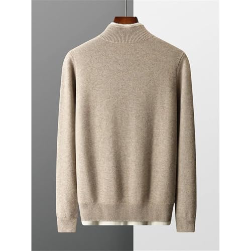 Mens Percent 100 Percent Cashmere Pullover Thick Warm Fake 2 PCS Sweater Winter Casual Knitwear Jumper Tops3