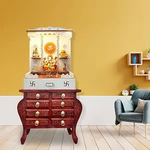 Wooden Mart Chest of 8 Spacious Drawers Storage, Living Room & Pooja Balcony Decor for Bedroom is Crafted from Mango Wood (L -24'' x B - 12'' x H -21'') Inches