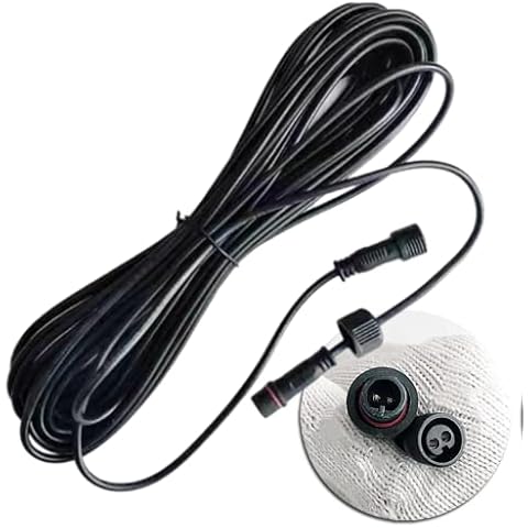 Waterproof Extension Lead for Outdoor String Lights 2 pin Indoor/Outdoor Extension Lead IP65 Water Resistance Extension Power Cable for Garden String Festoon Lights(3m/9.8Ft) Cover