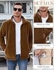 UMIPUBO Mens Fleece Jacket Winter Zip Up Jacket Coat Stand Collar Military Warm Sherpa Lined Jackets Sweatshirts Windproof Thick Outerwear with Pockets (Khaki, XXL) #3