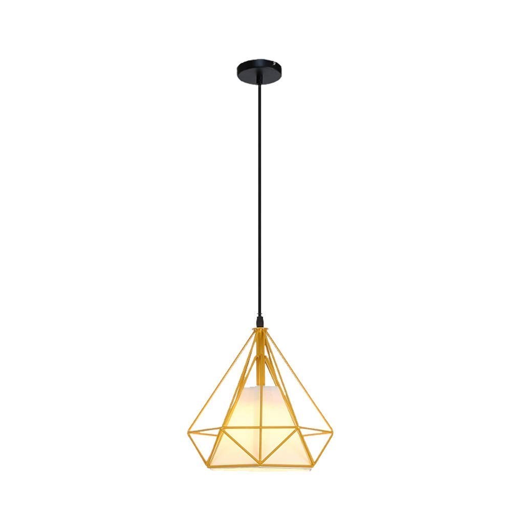 Lámpara colgante de techo con diseño de diamante en hierro forjado negro