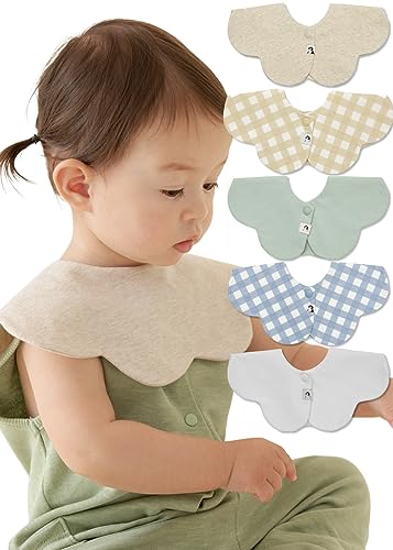 Image of Konny Baby Bibs 5-Pack, 360 ​​° Rotate, Soft and Absorbent Bandana Drooling for Boys Girls baby Essentials