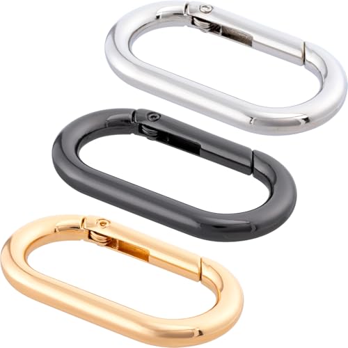 Image of Oval Spring Ring Clips, Metal Keyring Purse Clip