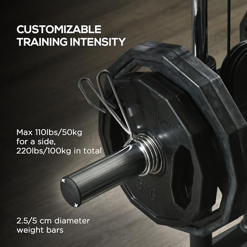 SPORTNOW Home Gym Machine, Multifunctional Gym Equipment with High and Low Pulleys, Pull Up Bar, 15-Position Adjustable Strength Training Workout Station for Full Body Fitness - Image 6