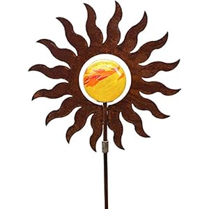 Bornhöft Tuinsteker metaal roest tuindecoratie roestige decoratie patina met glazen bollen (zon)