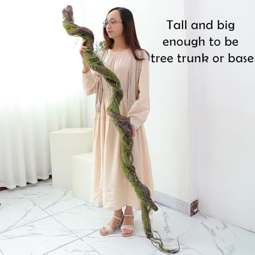 Fosolasi 190CM FLAX SILK VINE 190Cm/74.8Inch Flax Silk Big Bendable Artificial Tree Trunk Fake Tree Twigs Branches Green Grape Rattan Vine Garland Plants thumb #6