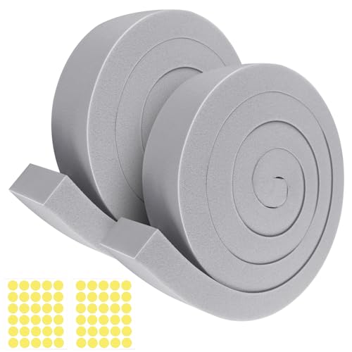 FoamJoy AC Window Seal Kit with Adhesive - 2Pcs Gray Foam Insulation Strips 2'x1'x6.5Ft,Air Conditioner Foam for Window Units, Energy Saving & Dustproof