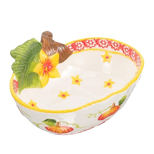 LIFKOME Fuente De Acción De Gracias Plato De Postre Cuenco De Frutos Secos Platos De Tazones De Servir De Otoño Tazón De Helado Pasta Tazón De Fuente De La Torta Cerámica Estilo Japones
