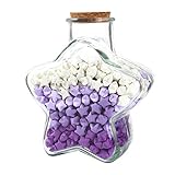 Zerodeko Star Shaped Bottle with 540 Pieces Origami Star Paper Strips Glass Favor Jar with Cork Lid Wedding Decoration Wishing Bottle Glass Favor Jars