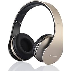 Audifonos Diadema Bluetooth Economicos PowerLocus Auriculares Inalámbricos Bluetooth, Auriculares Bluetooth Diadema, Cascos Bluetooth con Micrófono, Hi-Fi Stereo Sonido, Graves Profundos, Audifonos Plegables para iPhone/Android/PC/Viajes