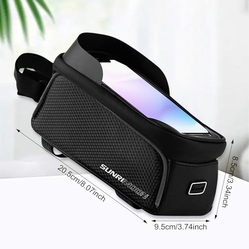 SAVOSWEET Bike Frame Bag for Phone Waterproof Bike Phone Holder, Bike Frame Bag for Bike Phone Holder Bike Accessory - Image 2