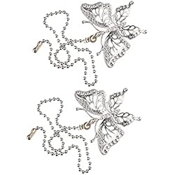 Lamparas Ventilador Colgantes Housoutil 2 Piezas 12 Ventilador De Techo Colgante El Ventilador Tira Del Extensor De Cadena Adorno De Cadena De Tracción Del Ventilador Cadena: Cadena De Cuentas De Cobre Percha Lamparas