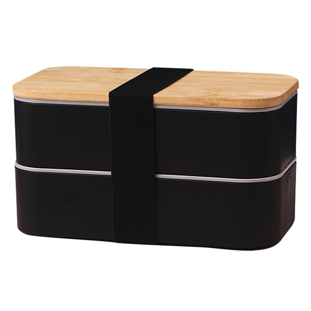 Amazon | 弁当箱 ランチボックス 2段 長方形 軽量 竹の木の蓋 簡単