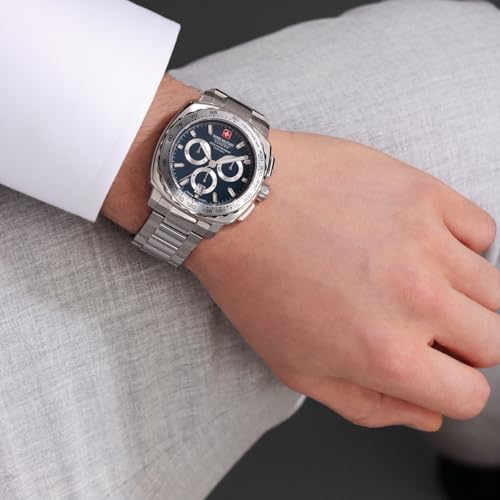 Image of SWISS MILITARY HANOWA Speedwell Blue Round Dial Swiss Made Chronograph Watch for Men | SMWGI0006803