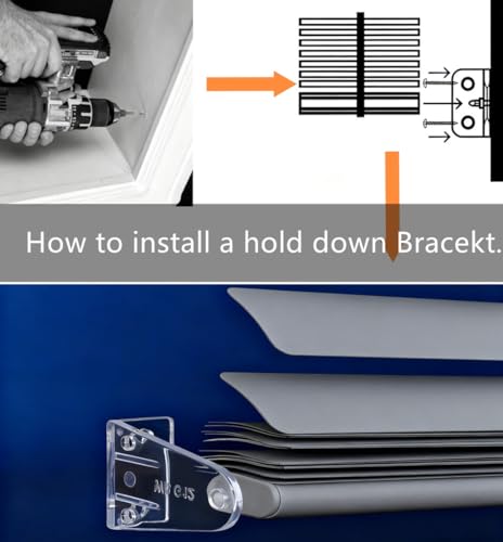 Cutelec 4pcs Hold Down Brackets Clear Color Bottom Rail Hold Clips for High Profile Blinds