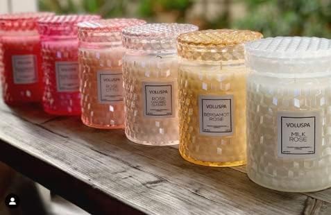 Voluspa Milk Rose, Large Candle Jar, 18 Ounce, 100 Hour Burn Time, Coconut Wax for Clean Burning, Handcrafted in The USA - Image 4