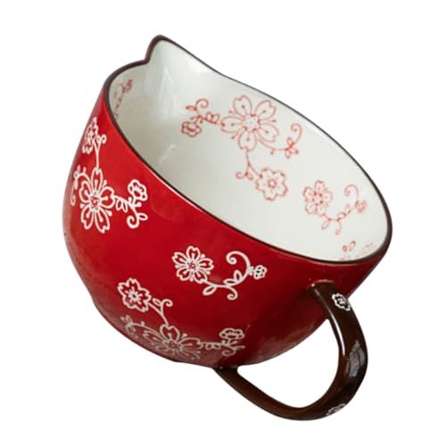 Tazón mezclador cerámico rojo para cocina miniatura 1