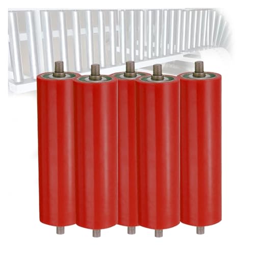 5 Pcs Polyurethane Coated Conveyor Roller, Conveyor Belt Roller Drive Transmission Replacement Part Diameter 35mm 50mm 60mm 70mm, Roller for All Types of Moving Projects(5 Pcs D-2.4inch/60mm,L-690MM/2