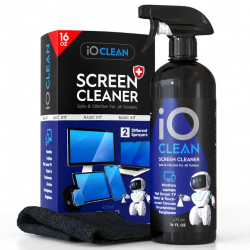 iO Clean Spray Limpiador para Pantallas LCD, LED y OLED, 473 ml