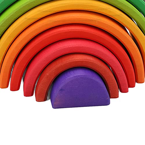 Grimms Giocattolo da Costruzione in Legno Impilabile Blocchi Educativi Colorati per la Prima Infanzia dei Bambini, Materiale di Pino