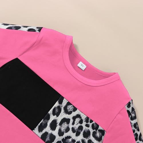 Image of FOCUTEBB Toddler Girl Clothes Baby Leopard T-Shirt Shorts Summer Set 18M-8Y