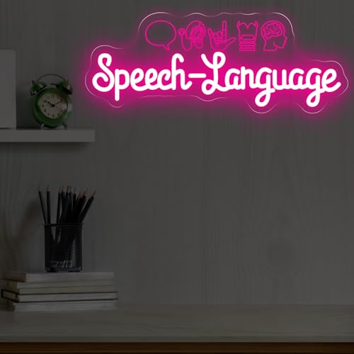 Image of Speech Language Pathologist Neon Sign, Speech Room LED Sign | Speech Therapist Room LED Light,Therapy Classroom Decoration 17.7 inchx6.9 inch