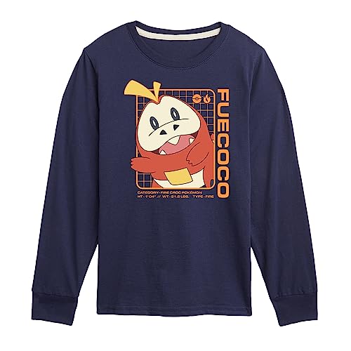HYBRID APPAREL - Pokémon Fuecoco Stats - Kids Long Sleeve Graphic T-Shirt