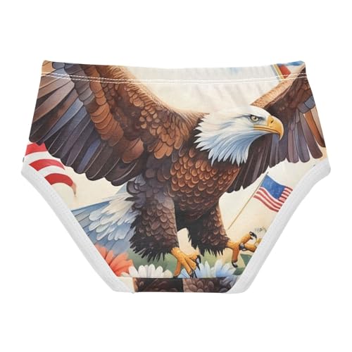 Cotton Toddler Underwear Floral Watercolor Bald Eagle Floral Panties Little Girl Bright Briefs Kids Undies 2t2