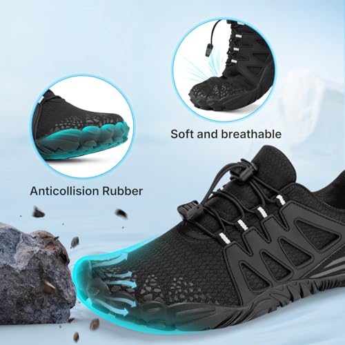 Image of ATHMILE Water Shoes for Women Men River Aqua Shoes Barefoot Sport Quick-Dry Adult Swim Shoes for Beach Lake Pool Hiking Surfing Kayaking Camping Size | Quick Dry Non-Slip Wide Toe Box Shoes for River Kayak Fishing Lake Cruise Vacation Outdoor Water Activities