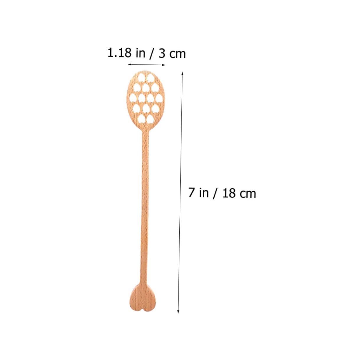 LAPYAPPE Flat Edge Honey Stirrer 5pcs Wooden Honey Stirring Spoon Long Handle for Tea Syrup Wedding Favor