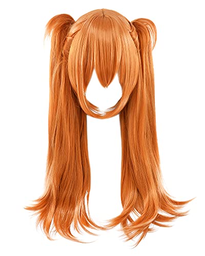 Cosplay.fm Women's AnimeCosplay Wig Layered Orange Slight Curly Long Wig With Double Ponytail (Orange)