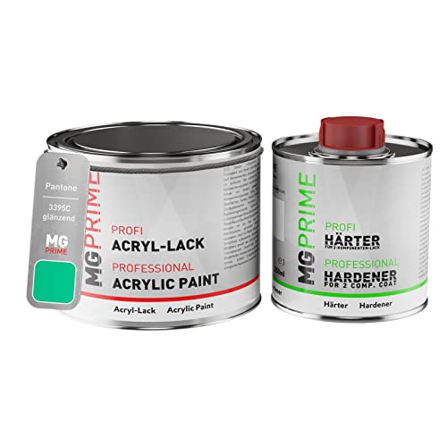 Pantone 3395C Green Peinture acrylique brillante Pot de 0,75 litre / 750 ml, y compris le durcisseur