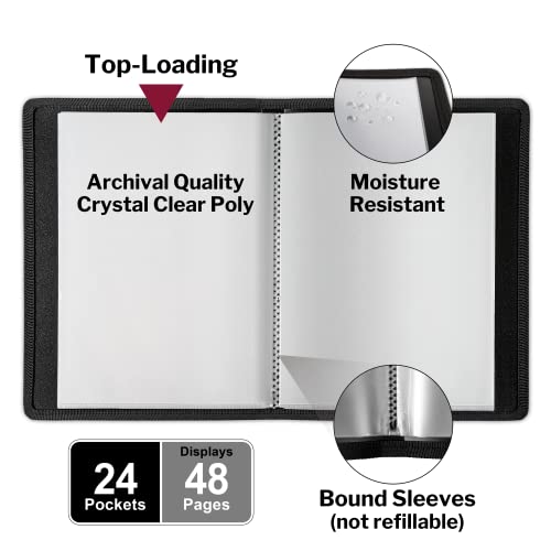 Dunwell Small Photo Albums 4X6 - (2 Pack, Black), Flexible Cover, Portfolio Binder With 24 Sleeves, Holds 48 6X4 Photos, Artwork Or Postcards, Mini Picture Brag Books #TOP6