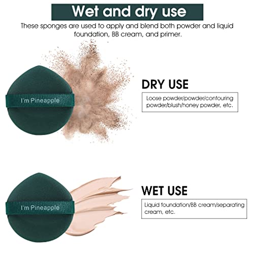 Image of MAYCREATE Makeup Puffs 7 Pcs Wet Dry Beauty Blender Sponge Green