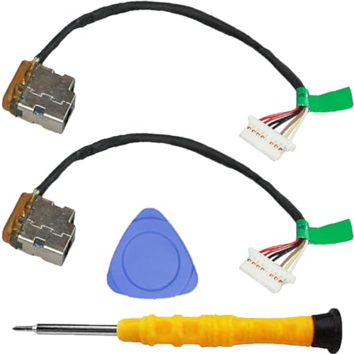 ZHUROUPU 2 Piezas DC Cable de alimentación Puerto de Carga de Repuesto para HP Pavilion 799749-S17 799749-Y17 799749-F17 799749-T17, Cable Recambio con alabardas y Destornilladores