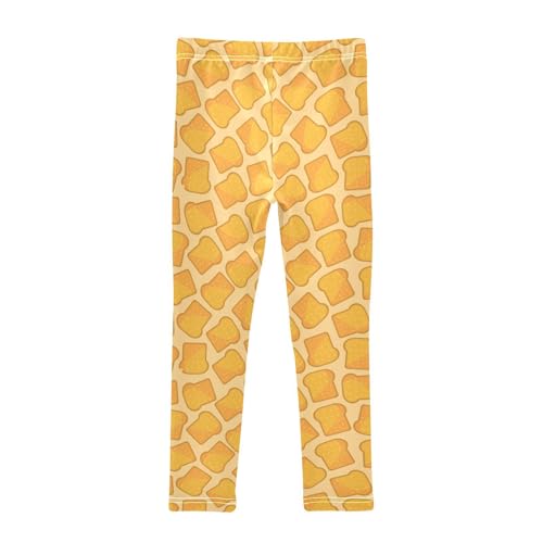 Bread Slices Pattern Background Girls Leggings,Workout Leggings for Girls Toddler Athletic Leggings Size for 3-10T2