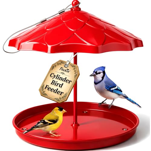 Cylinder Bird Feeder Holder - Feeders for Outdoors Hanging - Holds Bird Seed Cylinders with Hole Logs & Birdseed Cakes up to 6 Diameter - Cylinder Sold Separately