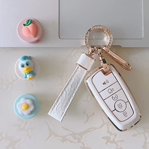 Weizhenzjyiwu Key Fob Cover.two Different Materials Keychain Accessories 5 Colors Tpu Key Cover For Ford 4/5 Buttons Key #TOP4