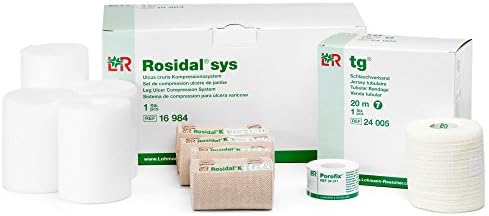 Lohmann & Rauscher Lohmann & Rauscher Rosidal Sys Short Stretch Compression System, Full Bandaging Kit for Venous Ulcer Wrapping, Washable Compression Bandages Set