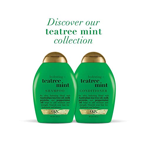 Ogx Hydrating + Tea Tree Mint Shampoo, Nourishing & Invigorating Scalp Shampoo With Tea Tree & Peppermint Oil & Milk Proteins, Paraben-Free, Sulfate-Free Surfactants, 13 Fl Oz #TOP6