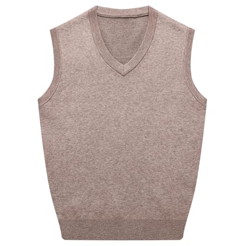 Men's Wool Knitted Sweater Vest Sleeveless Solid Color Pullover Business Casual Outwear Tops3