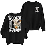 EGELEXY Women Christian Sweatshirt Rooted in Christ Shirts Jesus Boho Clothes...